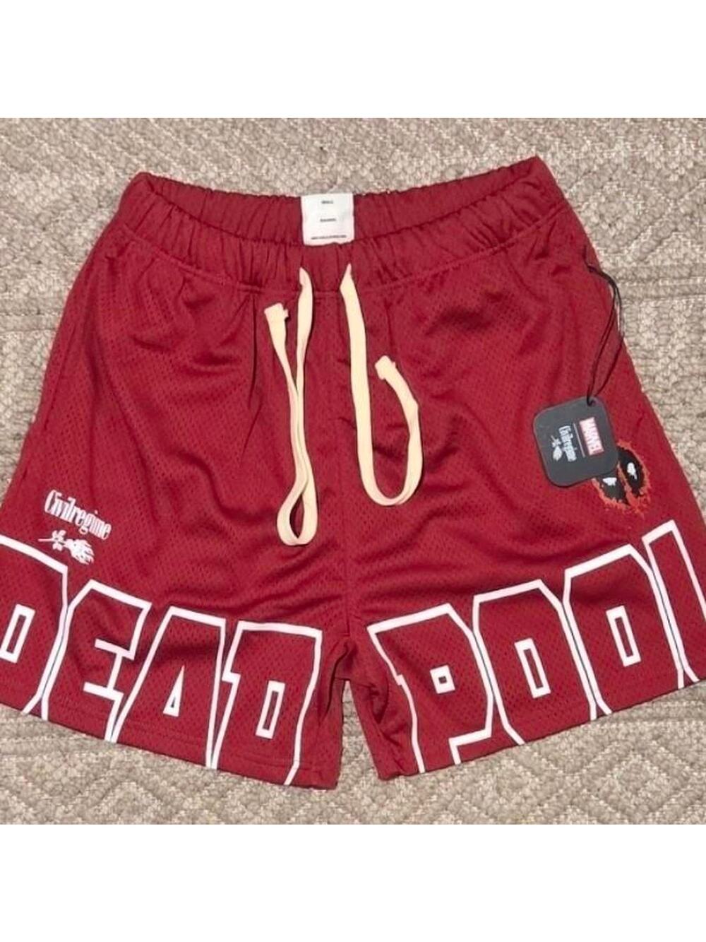 Civil Clothing x Marvel Deadpool Mesh Shorts SMALL NWT